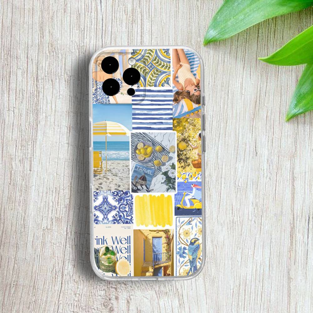 European Amalfi Coast Lemon Phone Case For iPhone 17,16,15,14,13,12,11 Pro,Max,Plus,X,XS,XR,SE4,E Mini Transparent Soft Cover