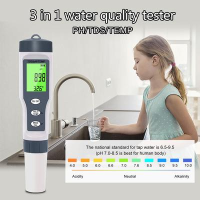 Новый 3 в 1 PH-метр, тестер качества воды PH/TDS/TEMP, цифровой ЖК-дисплей EZ 9901, тестер монитора для бассейнов, питьевой воды, аквариумов
