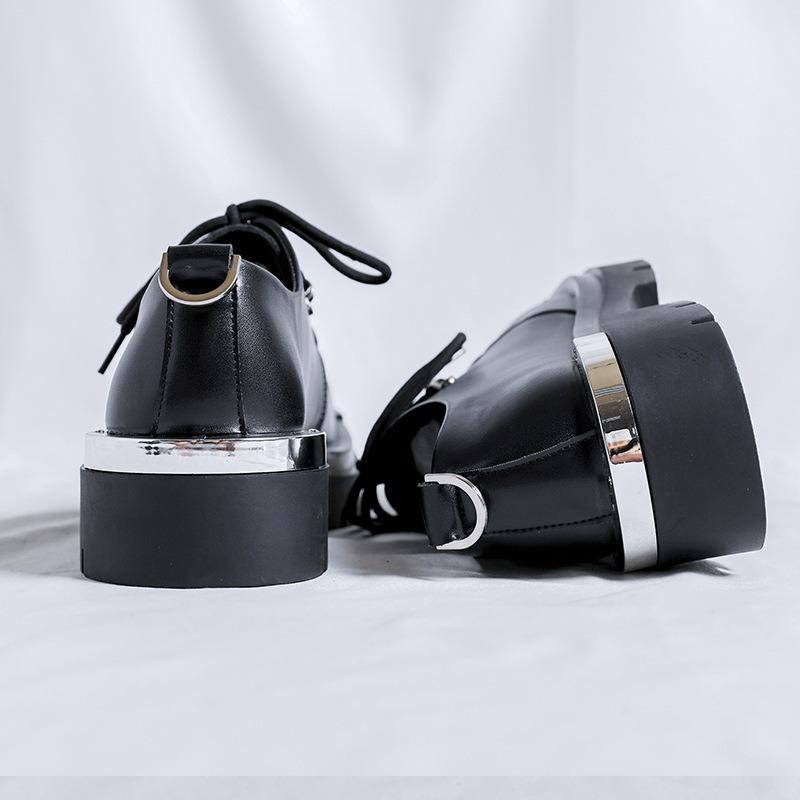 Модные мужские кожаные туфли с большой головой, повседневные ретро туфли на платформе дерби, трендовая уличная обувь для мужчин, удобная и универсальная