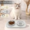 Легко моющаяся силиконовая двойная миска для собак, медленное кормление, защита от заглатывания, кормушка для еды и воды для домашних животных
