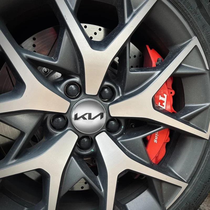 MYMX8 4pcs 56mm Car Wheel Center Cover Stickers Hub Cap Accessories For KIA EV6 Sorento Niro Stinger Ceed Carnival K5 K9 Soul Carens