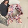 Premium 90Cm Floral Large Square Scarf Cotton And Linen Silk Scarf Women'S Headscarf Thin Scarf Sun Protection Shawl Outer Yarn
