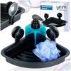 Black suction cup shower shelf 23.5x13.5x15cm