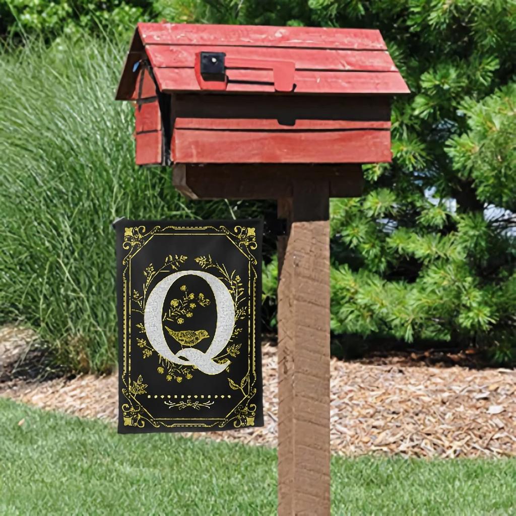 Monogram Q Garden Flag Initial Outdoor Flags Letter Q Flag for Front Yard Porch Lawn Outside Seasonal Garden Flags 12x18 Double Sided