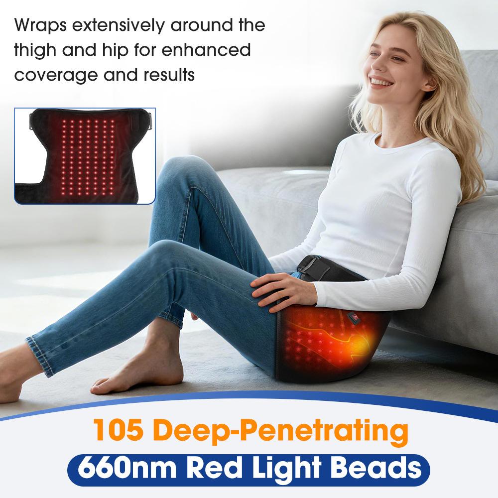 660nm Red Light Heating Hip Thigh Wrap Thermal Therapy Pad for Hip Joint Relief