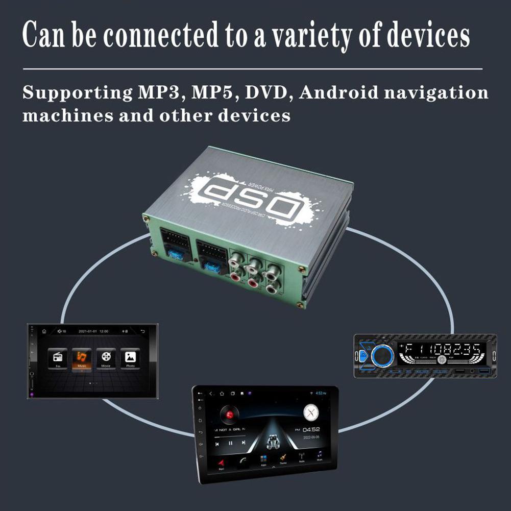 DSP Автомобильный эквалайзер Поддержка управления через приложение Улучшение качества звука для навигации 6-канальный выход для улучшения автомобильной аудиосистемы