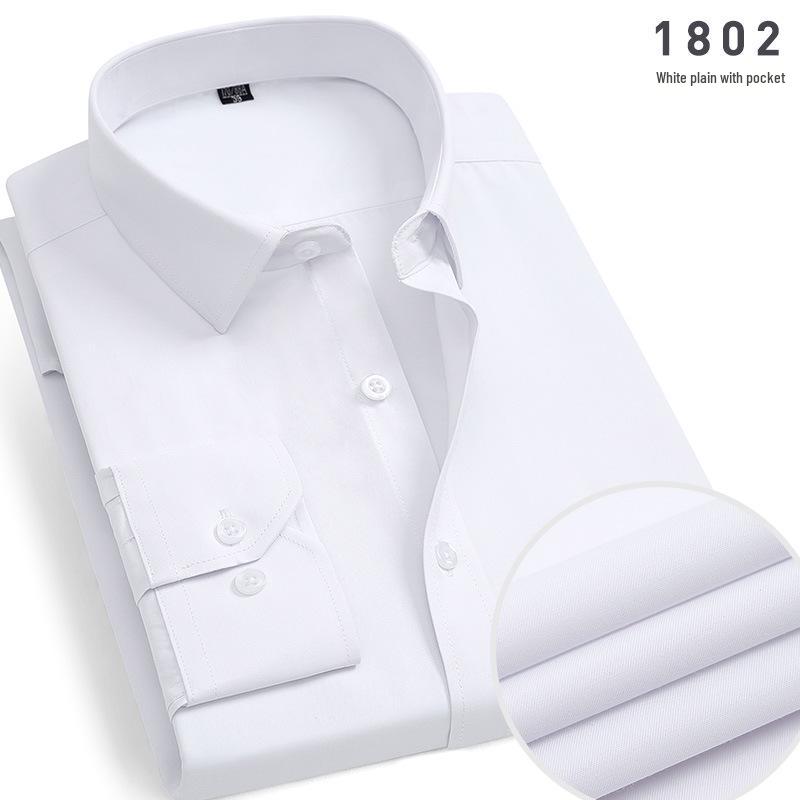 Мужская рубашка с длинным рукавом, не требующая глажки, в синюю полоску, 2025: Деловая одежда весна-осень