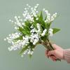 Tenvity Plastic White Bellflower Artificial Flower Handmade Home Decoration Plant Wall Wedding Party Bride Holding Fake Bouquet