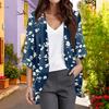Ladies Fashion Loose Casual Print Beach Holiday   Sleeve Chiffon Cardigan