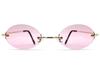 TWO POINT RIMLESS OVAL SUNGLASS point rimless oval sunglasses GOLD PINK [SPEED ADDICT] (Two ×