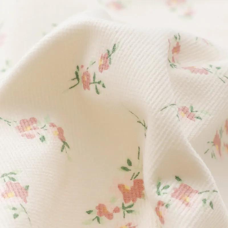 150x50cm Thickened Small Floral Printed Corduroy Fabric Making Dresses, Children's Clothing, Handmade DIY Clothing Fabrics