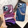 Фиолетовый мраморный чехол для телефона для Iphone 14 13 11 12 Pro Max Mini Xs Xr X 7 8 6s Plus Se 2022, задние чехлы из закаленного стекла