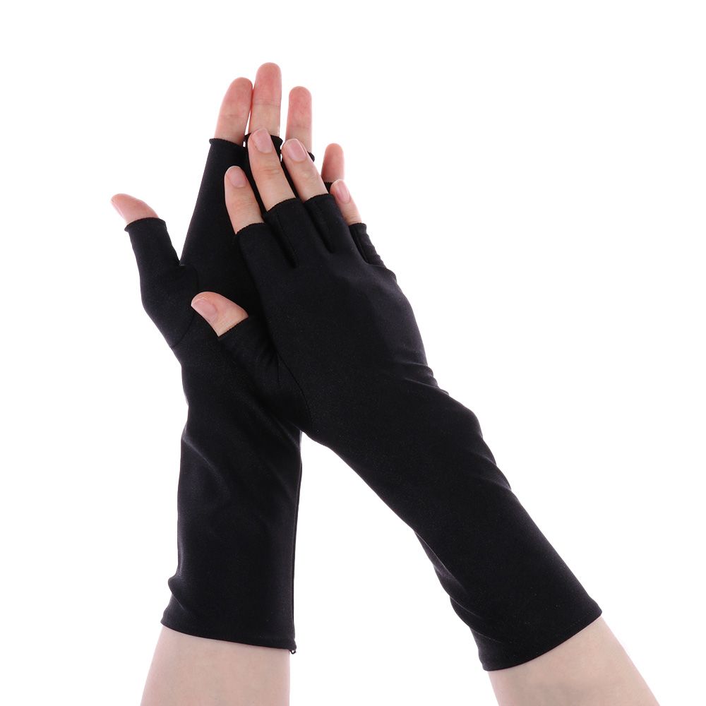 Accessories Arm Cool Solid Mittens Sunscreen Protection Half Finger Sleeves Fingerless Long Gloves