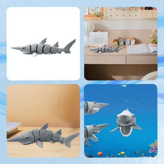 3D-печатная фигурка акулы с подвижными суставами, фигурка акулы, шарнирное море