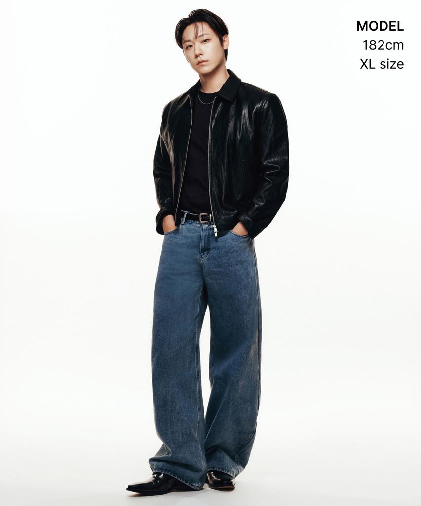 Musinsa Standard Crinkle Synthetic Leather Single Jacket [Black]