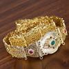 Gold Color Crystal Thin Belt For Women Waist Chain Adjustable Length Ethnic Bride Wedding Jewelry