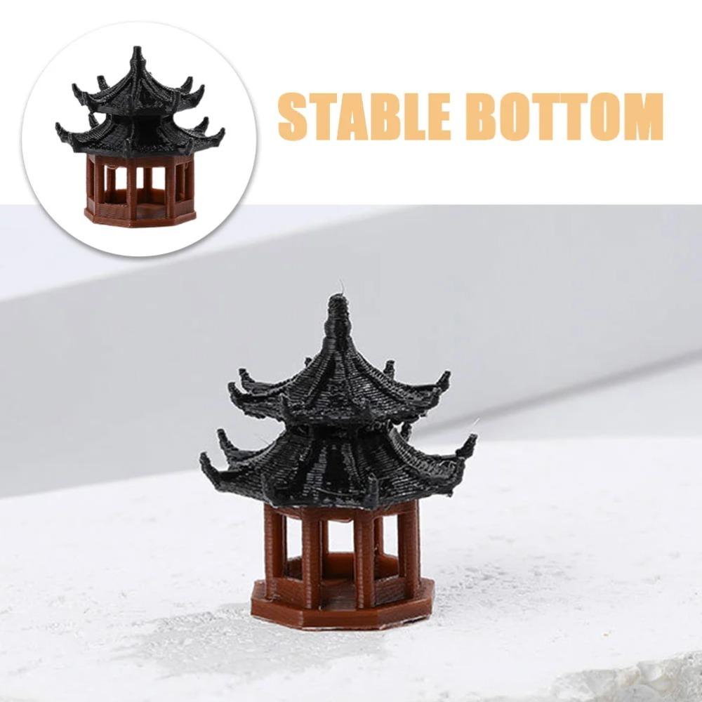 Миниатюрный микроландшафтный шестиугольный декор, фигурка павильона, милая мини-статуэтка пагоды