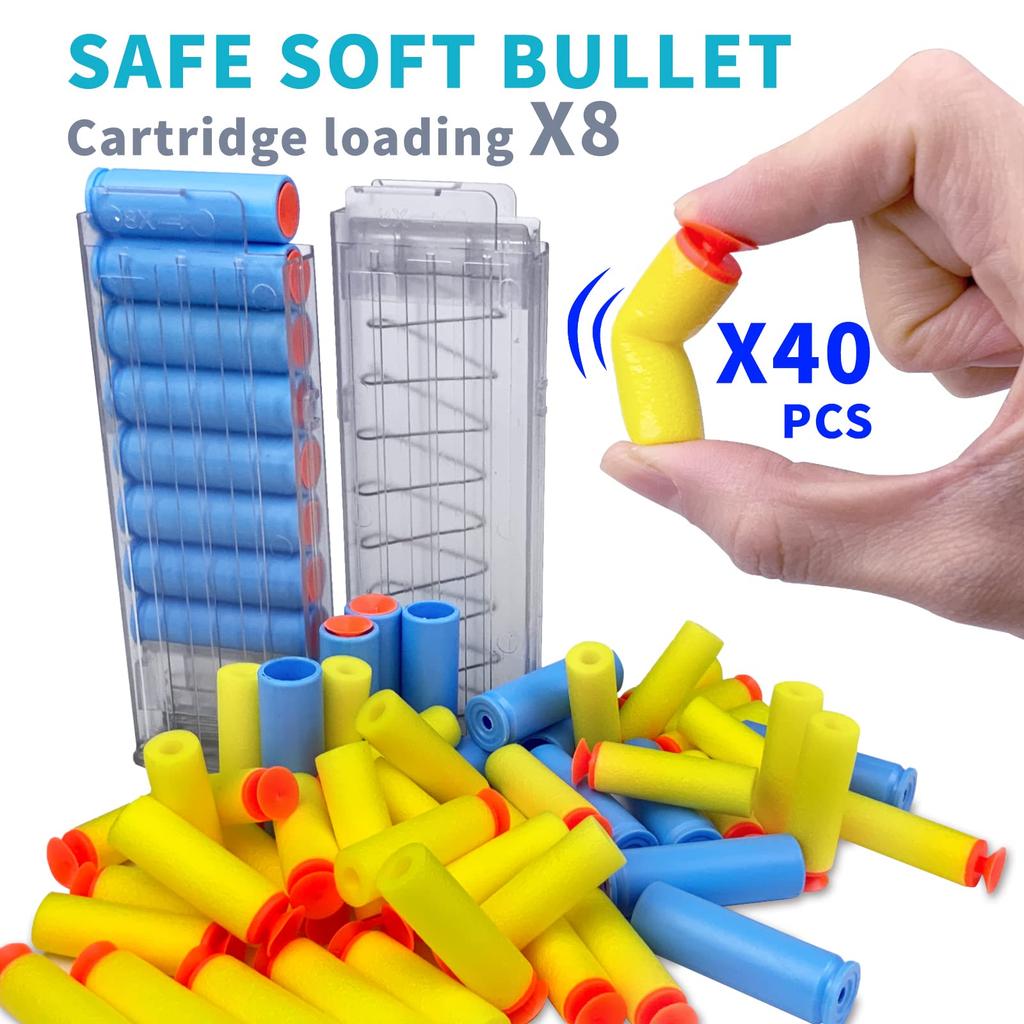 AGM MASTECH Shell Throwing Blaster Shotgun Toy Gun with 40 Official 8 Dart Clips Removable 4 Building Blaster Toy Playset for Adults - Darts, - Stock,