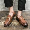 Spring New Fashion Trends Loafers Men Brown Leather Men Shoes Leather Slip-on Elegant Business Dating Loafers Formal Party Shoes