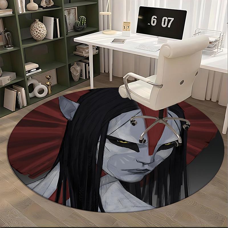 Fantasy Character Round Chair Mat Fantasy Design Round Carpet for Home Decor, Office Use, Gift Idea for Any Room0160b