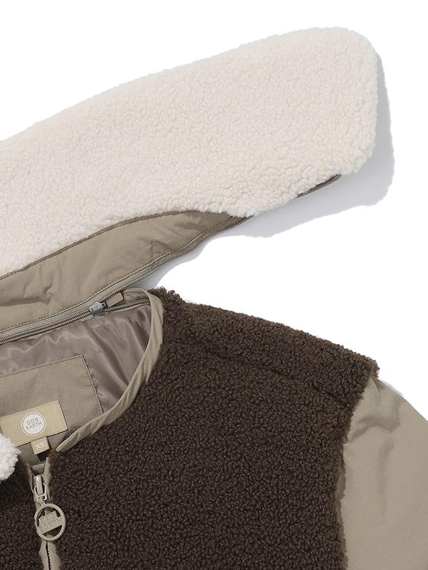 Bibissieoseu W Bobble Collar Puffer_Dark Beige