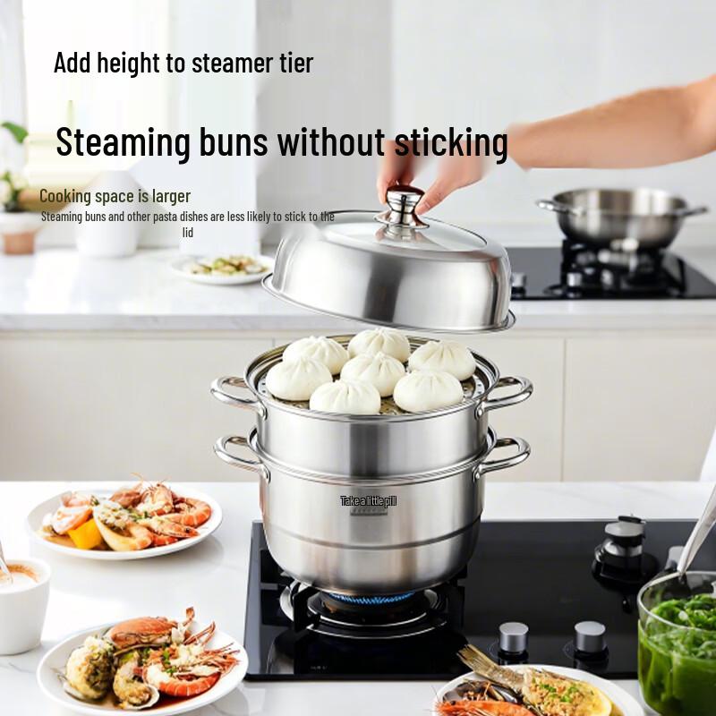 Zhang Xiaoquan Silver 3-Layer 304 Stainless Steel Steamer