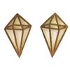 [Q6137] - Gold 'Origami' Handmade Earrings (diamond) - 13x9 Mm