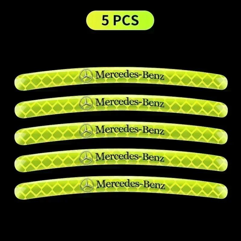 SCQK9 Luminous Car Wheel Hub Stickers High Reflective Stripe Tape for Mercedes Benz W203 W204 W205 W206 W212 W213 W222 W223 E300 C200