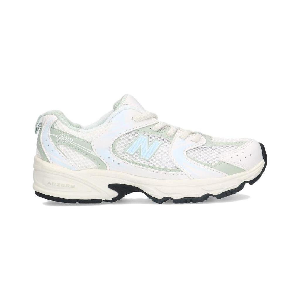 New Balance NB 530 Низкие кроссовки для бега с защитой от истирания Детские Бело-зеленые Детские PZ530ZO