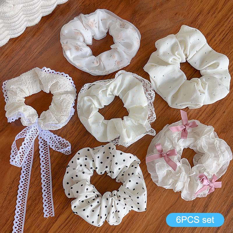 1 комплект простых симпатичных резинок для волос в клетку с цветочным узором в горошек, эластичная резинка для волос, милые аксессуары для волос, подарки