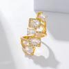 GemChic женское кольцо индивидуальное геометрическое нерегулярное кольцо с цирконием женское регулируемое кольцо с регулируемым отверстием на день рождения, Рождество, ювелирное изделие, подарок