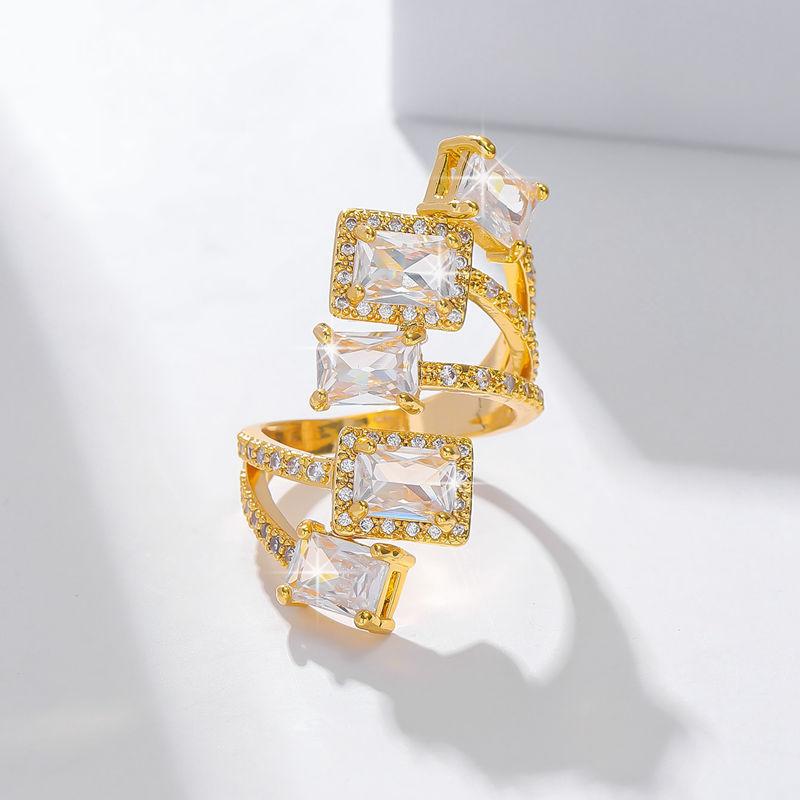 GemChic женское кольцо индивидуальное геометрическое нерегулярное кольцо с цирконием женское регулируемое кольцо с регулируемым отверстием на день рождения, Рождество, ювелирное изделие, подарок