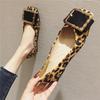 Spring Summer Leopard Shoes Women Flats Elegant Ladies Single Modern Shoes Soft Plus Size 41 D080