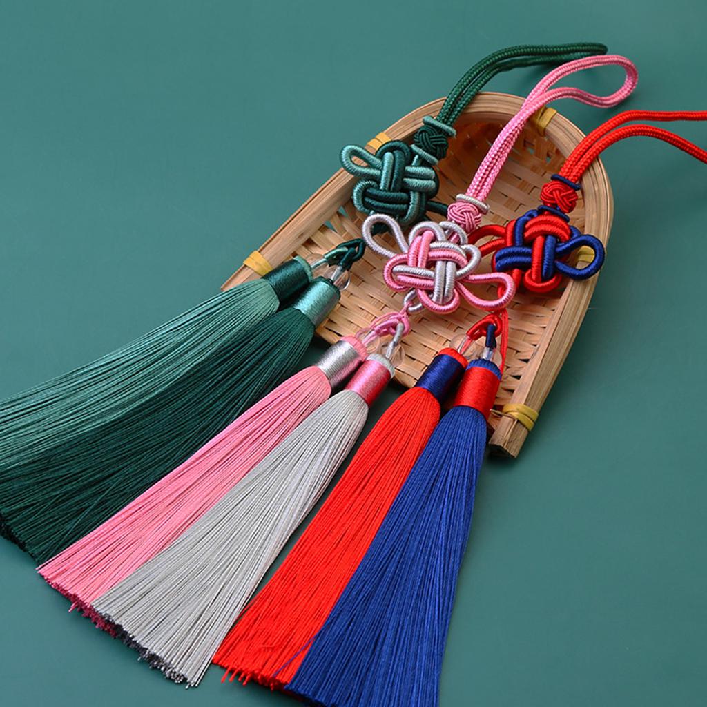 Кисточки в виде традиционного китайского узла для праздничного украшения, подвески для салона автомобиля, двухцветная подвесная веревка, декоративная подвеска