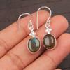 Натуральный Лабрадорит Драгоценный Камень 925 Стерлинговое Серебро Дизайнерские Ювелирные Изделия Серьги 1.30" EE-6-19