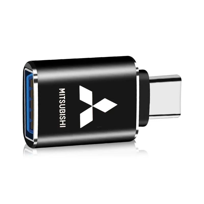 uldf10 1Pcs Car Usb Type C Cable Converter Charging Adapter Car for Mitsubishi Lancer Ralliart 10 9 EX Outlander 3 ASX Center Hub Cap