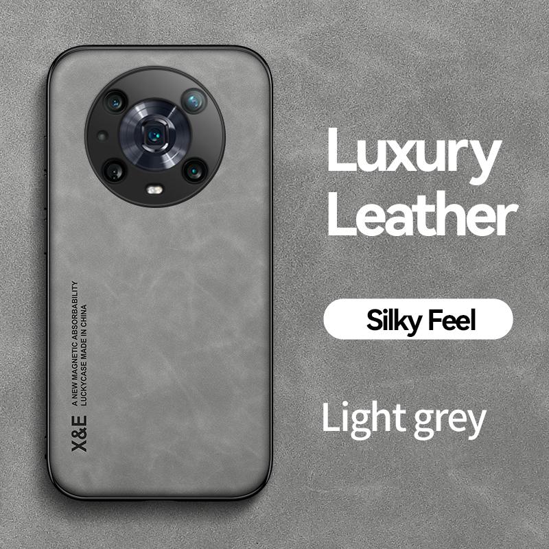 KEYSION Luxury Leather Case for HONOR Magic 4 Pro 5 Pro Soft Silicone Shockproof Phone Back Cover for Huawei Honor Magic5 Pro 5G