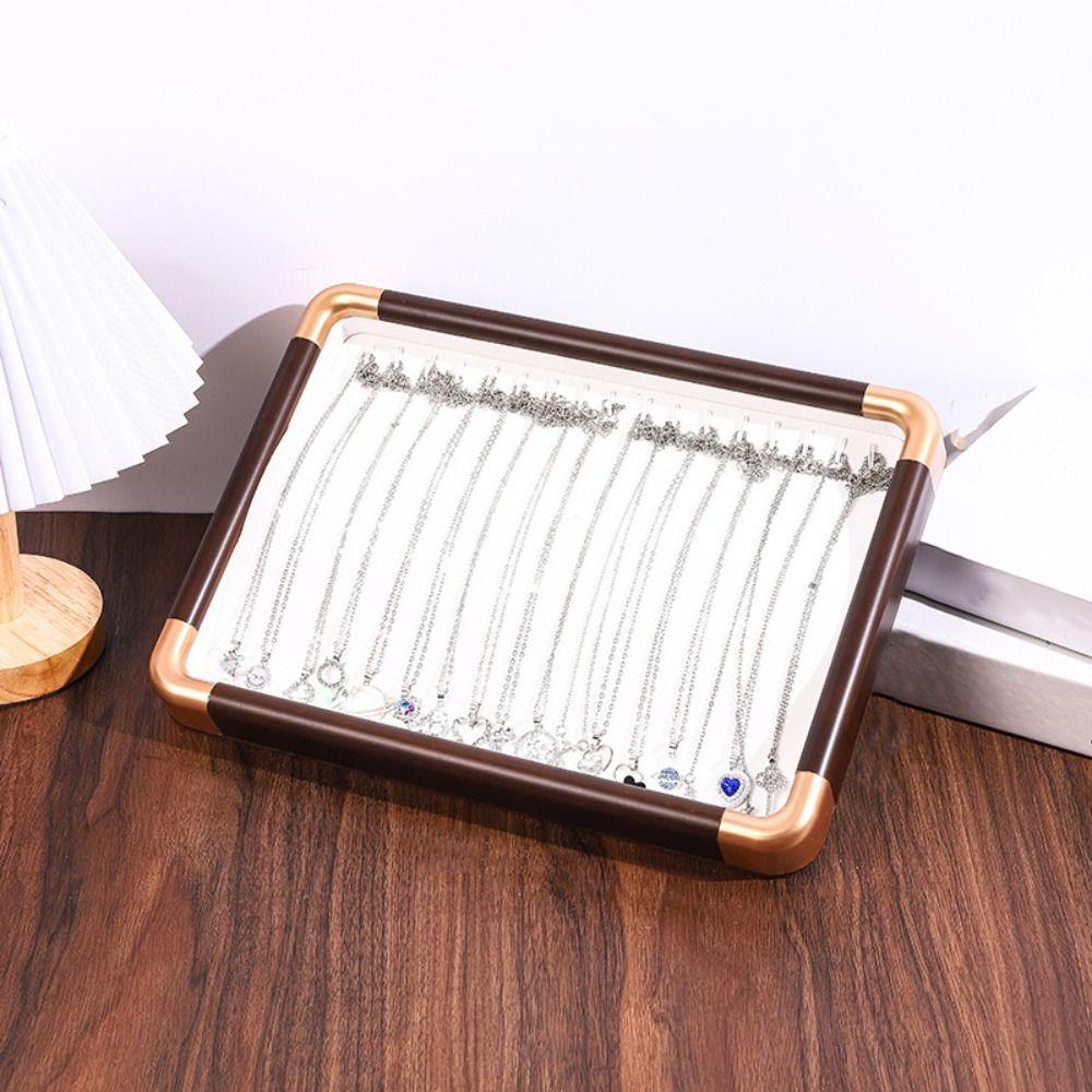 Деревянный поднос для украшений большой вместимости, бархатный держатель для демонстрации украшений, органайзер для украшений, хранение украшений