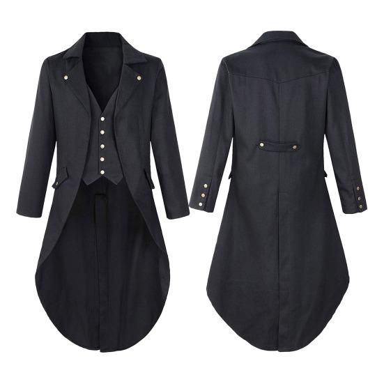 Приталенный смокинг с лацканом, с длинными рукавами, в стиле ретро, пиджак для платья, пиджак для костюма в средневековом стиле, одежда для праздничных вечеринок