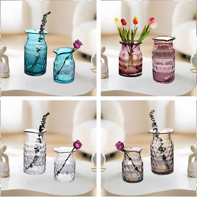 Creative Nordic Light Luxury Style Art Ice Point Shaped Durable Glass Vase for Modern Home Decor and Wedding Occasions