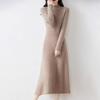 Autumn and Winter New Semi-turtleneck Long Knee Warm Dress Fashionable Versatile Knitted Sweater Skirt Women