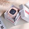 Fashion Women Watches Square Dial Pin Buckle Quartz Watch Women Luxury Ladies Electronic Wristwatches Silicone Female Clock Gift