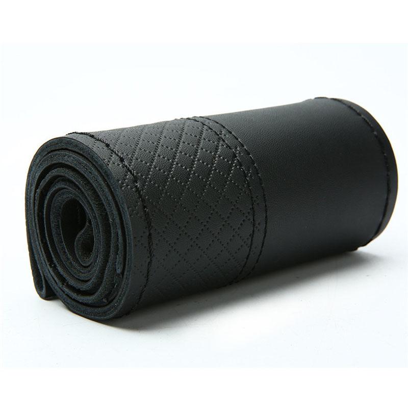 Чехол на руль автомобиля из натуральной кожи, чехол для оплетки «сделай сам», игольная нить, подходит для диаметра 38 см