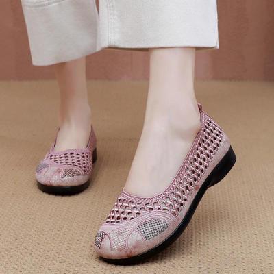 Женская легкая летняя обувь из сетки - Удобные и дышащие плоские кроссовки для женщин среднего и пожилого возраста в стиле старого Пекина