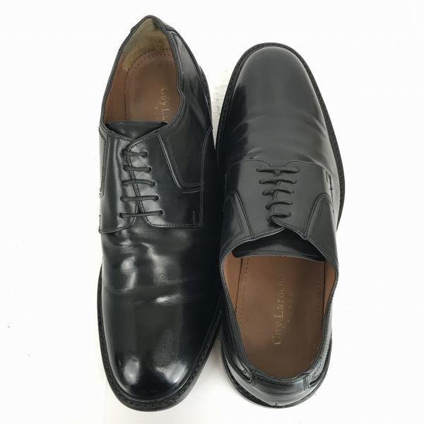 Guy Laroche Leather Goodyear Plain Toe 25.5 Black Dress Shoes(USED)