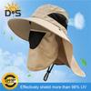 Unisex Sun Hat with Face Front Cover Face Neck Protection Hollow Mesh Windproof Fixed Strap Anti-UV Foldable Sunscreen Breathable Gardening Fishing