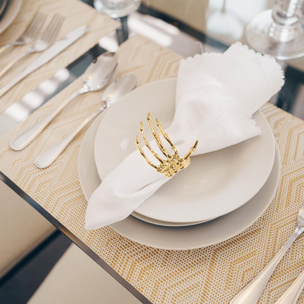 6 шт. пряжка для салфетки в виде летучей мыши и призрака, ретро-украшение, кольца, принадлежности для стола, держатели для Хэллоуина, серебряные украшения