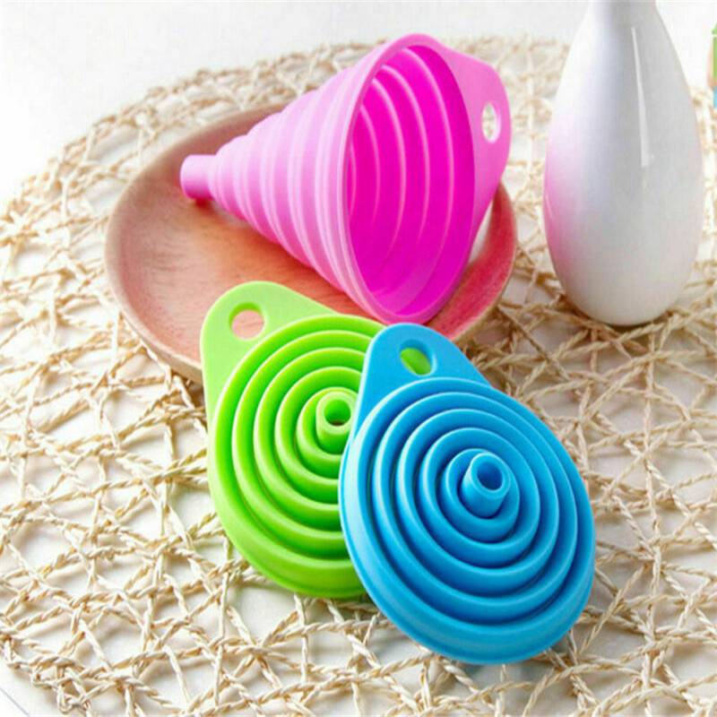 Funnel Safety Portable Silicone Funnel Home Kitchen Conical Oil Funnel Water Proof