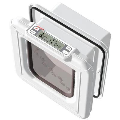 Cat Mate Elite Microchip Cat Flap with Timer Control, White