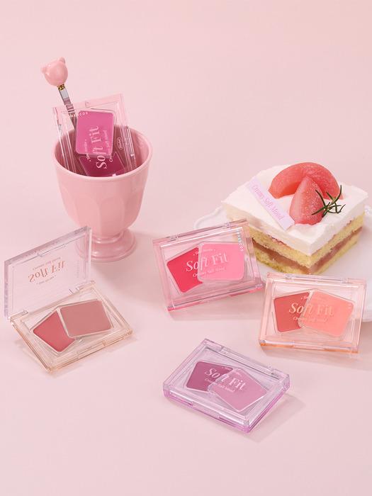 FORENCOS Soft Fitting Cream Blusher (+ Heart Finger Puff SET)